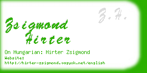 zsigmond hirter business card